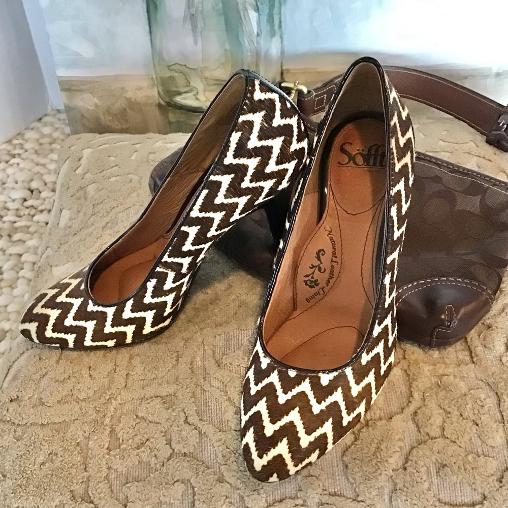 Sofft Moselle Zig Zag Calf Hair Pump Size 7, EUC